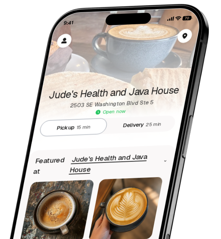 Jude's Health and Java House app preview